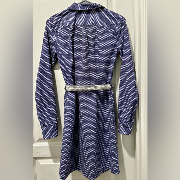 Original Penguin Long Sleeve Contrasting Pattern Belted Button Front Shirt Dress - Picture 5 of 6